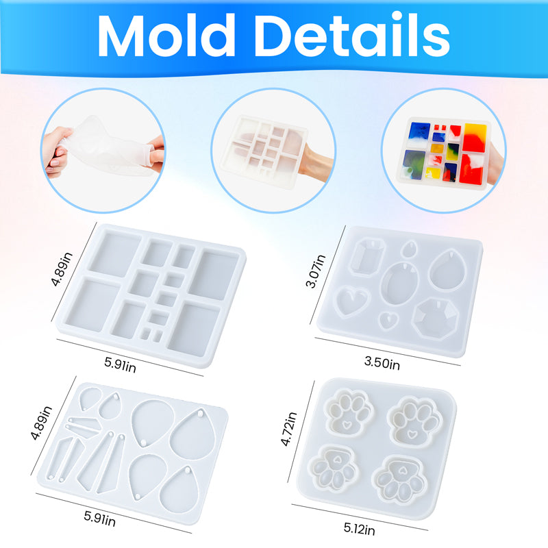 Gem & Pendant Resin Molds – Silicone Jewelry Set
