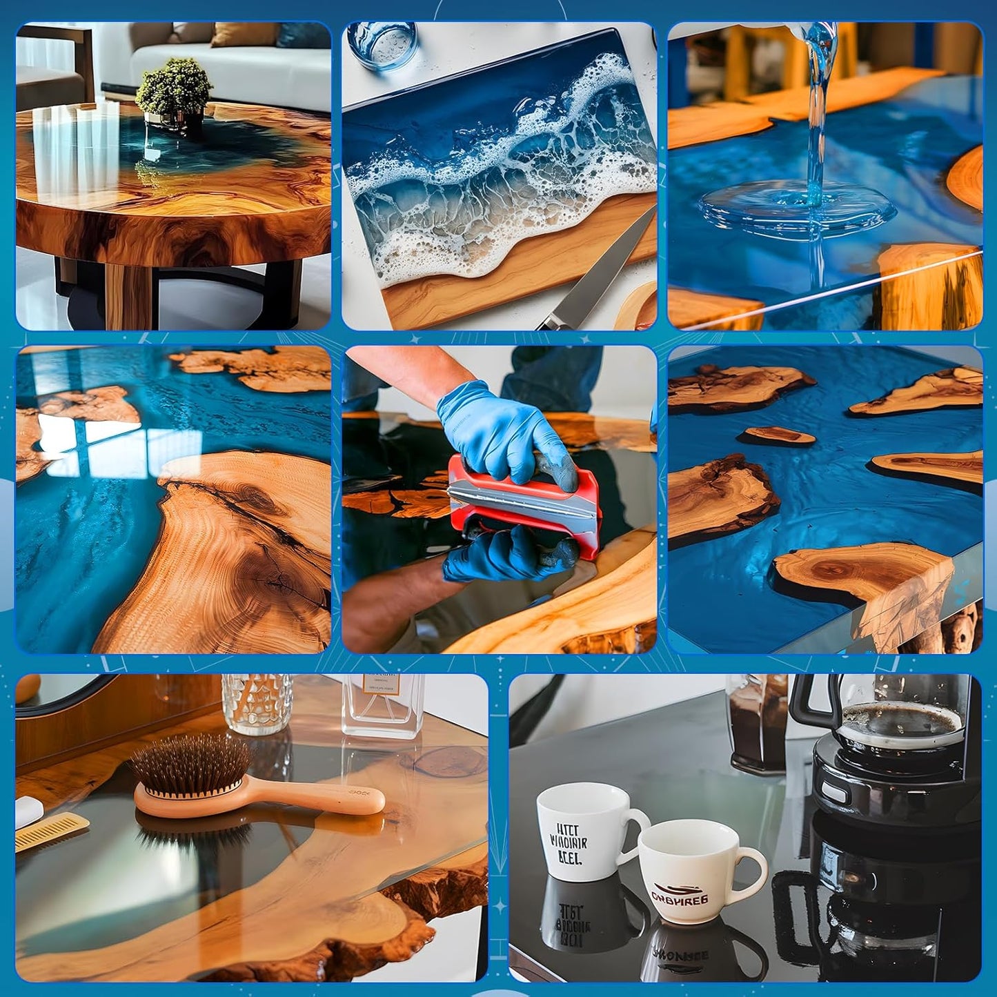 KHKD Tabletop Epoxy Resin – Glossy Finish for Pouring, Wood Tables, Resin Art, Coffee Surfaces, and Coating Use