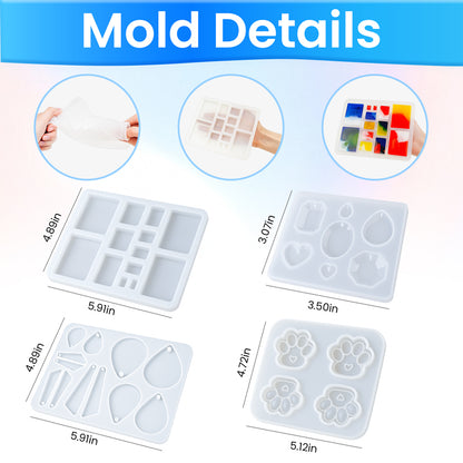 Gem &amp; Pendant Resin Molds – Silicone Jewelry Set