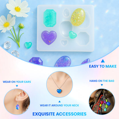 Gem &amp; Pendant Resin Molds – Silicone Jewelry Set