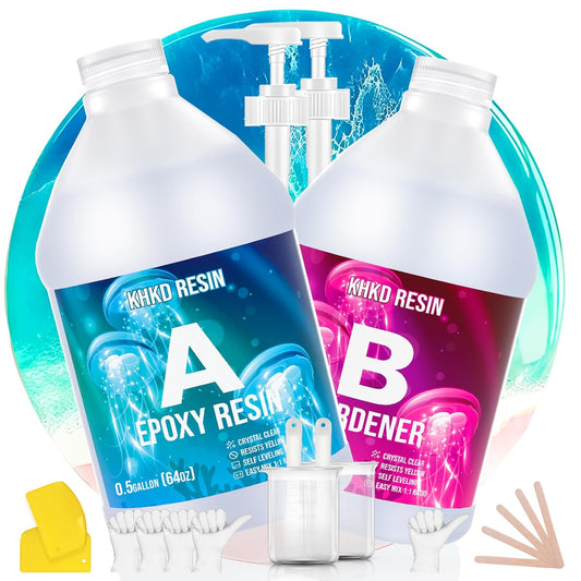 KHKD 1 Gallon Art Resin Kit – Crystal Clear for Art and Crafts