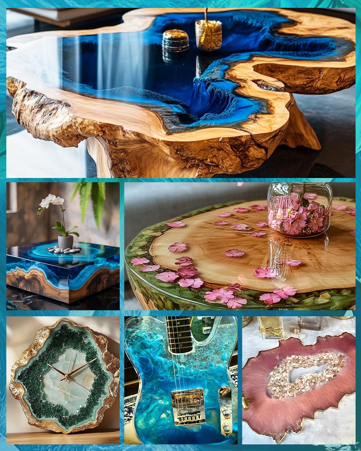 KHKD Deep Pour Epoxy Resin – For River Tables, Floral Encapsulation, Resin Clock, Guitar Design, and Decorative Crafts