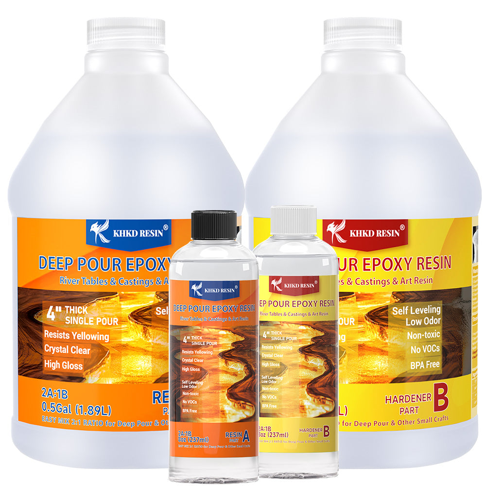 Main Image – KHKD Deep Pour Resin Kit, 2:1 Mix Ratio, Includes 96oz and 1.5 Gallon Sizes for River Tables and Thick Casting