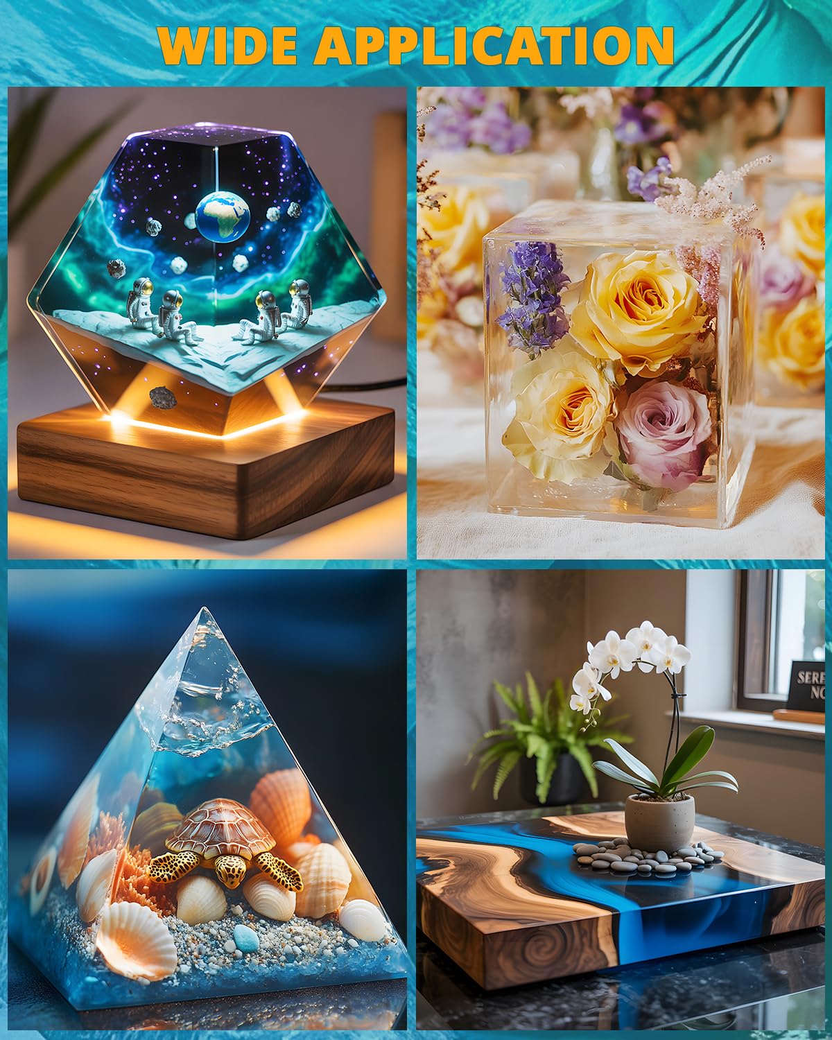 KHKD Deep Pour Epoxy Resin – Wide Application for Crafts, Flower Preservation, River Tables, Ocean Art, and DIY Projects